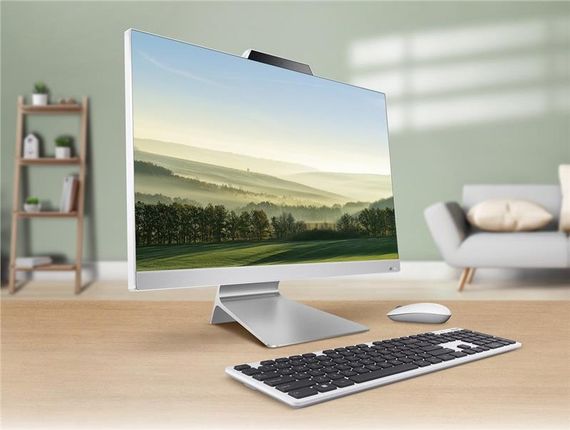 Комп'ютер персональний моноблок ASUS M3702WFAK-WPE0030 27' FHD AG, AMD R5-7520U, 16GB, F512GB, UMA, WiFi, кл+м, без ОС, білий (90PT03M1-M00JS0) | Зображення 1