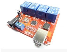 HID USB реле управления нагрузкой через компьютер 10A, 4 канала 5В