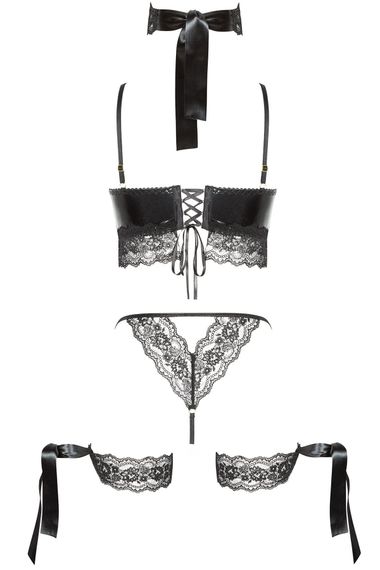 Комплект Beauty Night SHAQUILA SET mask, bracelets, thong Чорний L/XL | Зображення 5