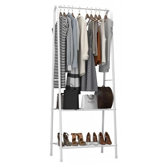 Вішалка для одягу та взуття з полицею Bonro Бонро B35 біла (42400255)