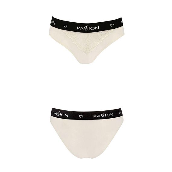 Трусики с широкой резинкой и кружевом Passion PS001 PANTIES ecru, size L | Зображення 3