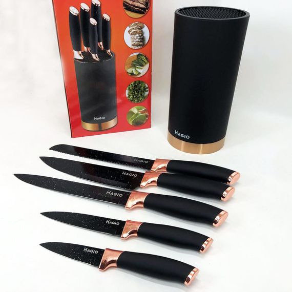 Набор ножей для поваров Magio, Нержавеющий кухонный нож, Качественный набор ножей с подставкой CD-80 | Зображення 8