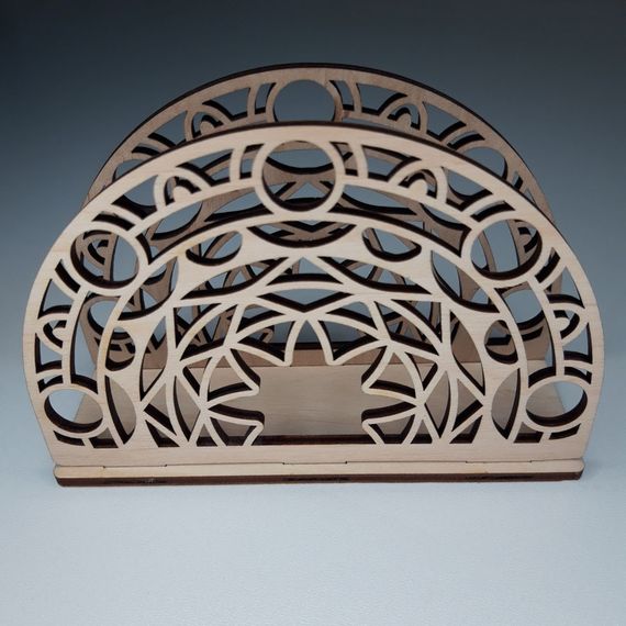 Салфетница деревянная ажурная "Звезда Солнце", вертикальная