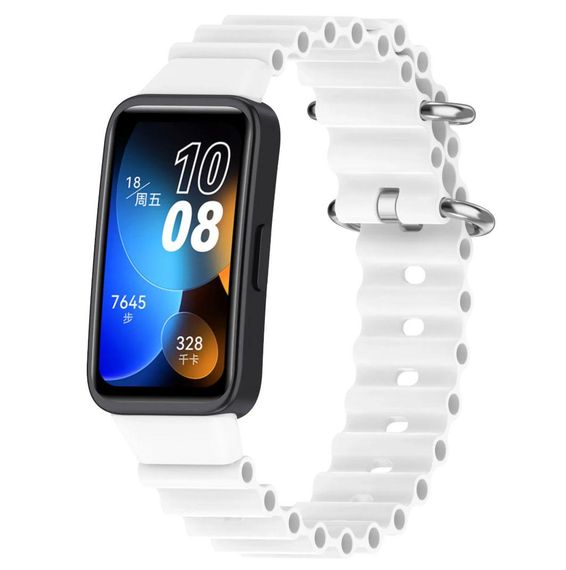 Ремінець Primo Ocean силіконовий для смарт-годинника Huawei Band 10 / Band 9 / Band 8 - White | Зображення 1