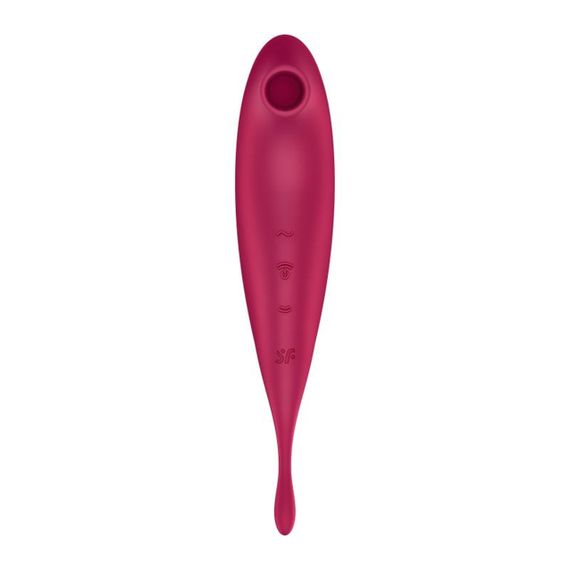 Вібратор із хвильовою стимуляцією Satisfyer Twirling Pro+ з додатком, червоний Sex Aura | Зображення 1