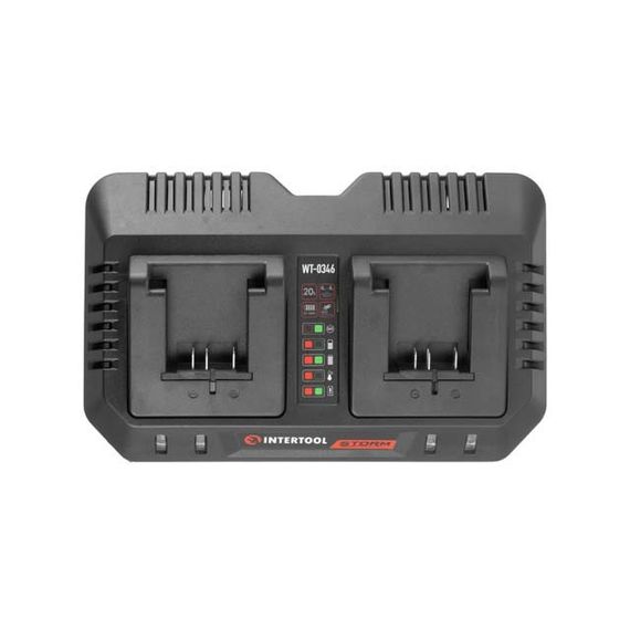 Пристрій зарядний для акумуляторів Li-ion 20 В, струм заряду 4.0+4.0 А, два тематини заряджання INTERTOOL1 | Зображення 1