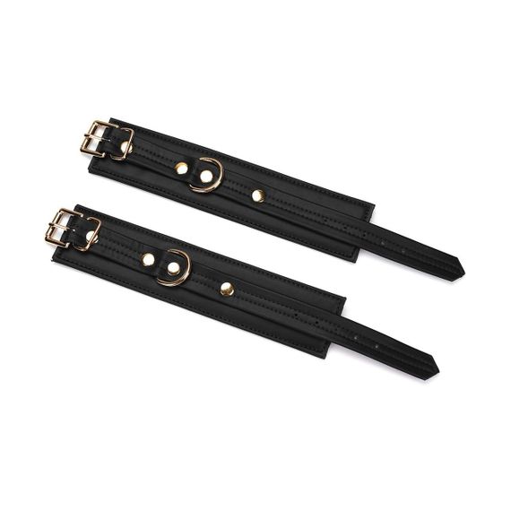 Наручники з ланцюжком Liebe Seele Black Organosilicon Wrist Cuff, екошкіра Sex Aura | Зображення 3