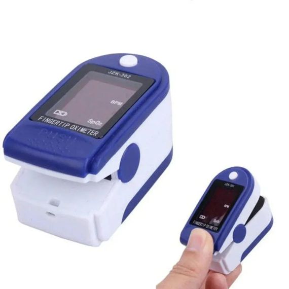 Пульсометр для измерения пульса и сатурации JZK-302 Синий, пульсоксиметр на палец | Зображення 1