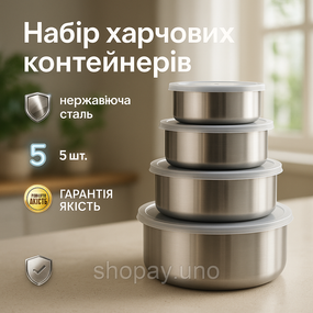 Набор пищевых контейнеров Unique UN-1515 5 шт из нержавеющей стали KB-60
