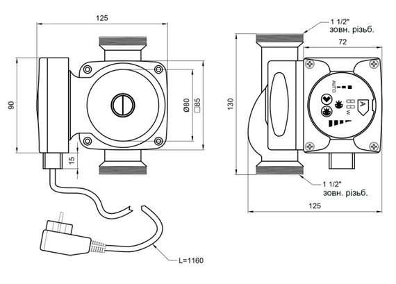 Циркуляційний насос Thermo Alliance LPS-А 25/80/130, енергозберігаючий LPSA2580130 | Зображення 1