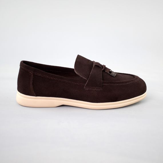 Лофери жіночі замшеві 589231 Темно-кориневі 36 38 39 40 41