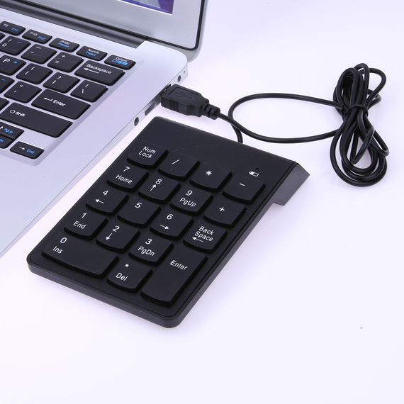Номерна клавіатура SV для ПК та ноутбуків USB 18 клавіш Чорний (sv2266) | Зображення 1
