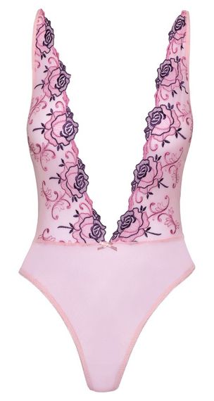 Ніжний рожевий боді з глибоким вирізом Kissable S/M | Зображення 2