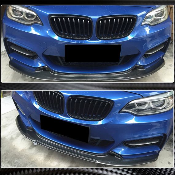 Накладка на передній бампер V1 (для F22/F23 M-Sport, Карбон) для BMW 2 серія F22/23 2014-2021 рр | Зображення 2
