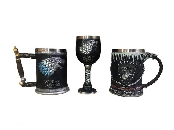Подарунковий набір Чашка Келих 3D Гра Престолів Game Of Thrones Winter Is Coming Stark Старк