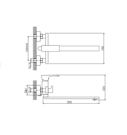 Змішувач для ванни Haiba Monaco 006 Euro (HB9652) | Зображення 1