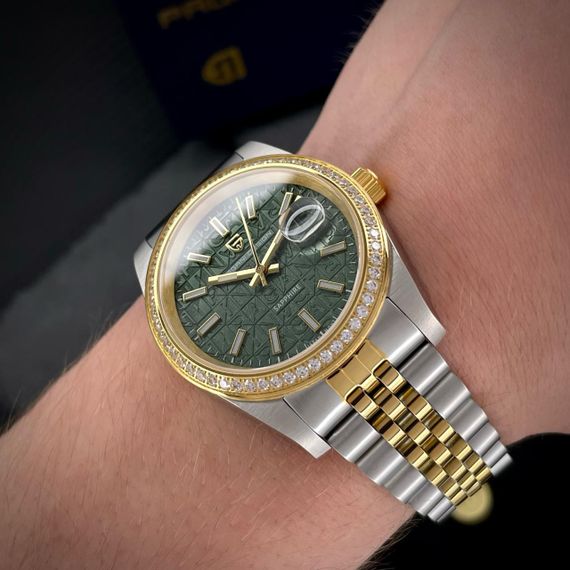 Чоловічий годинник Pagani Design PD-1794M Silver-Gold-Green | Зображення 5