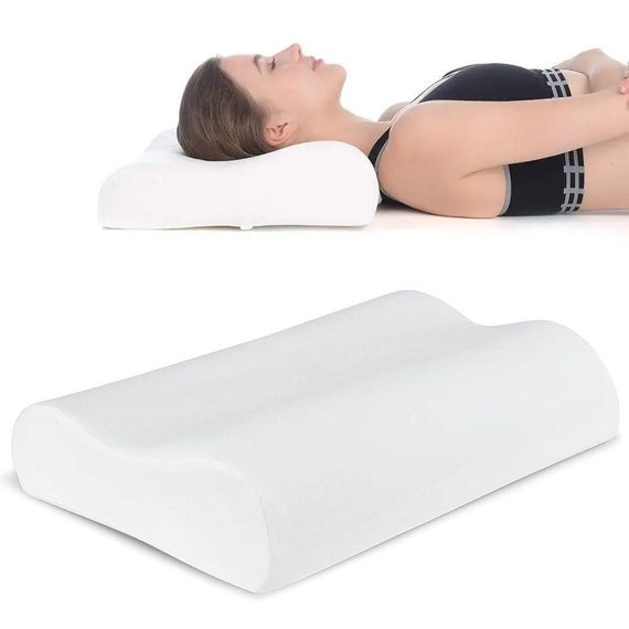 Ортопедична подушка для сну з ефектом пам'яті 50x29x10/7см, Memory Foam Pillow / Анатомічна подушка з піни для шиї