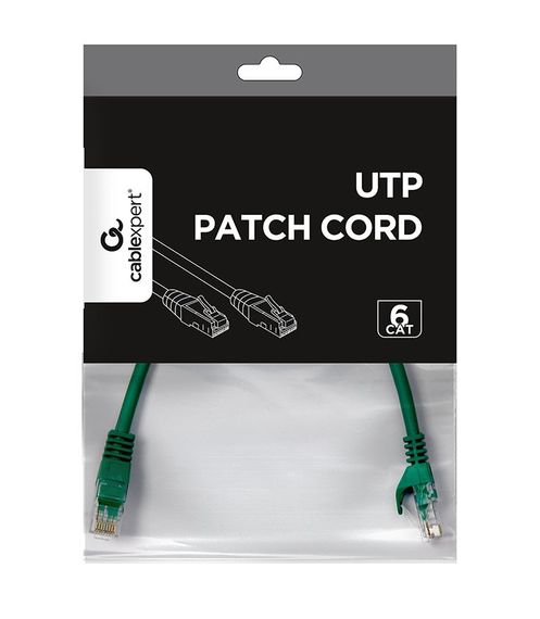 Патч корд Cablexpert PP6U-0.25M/G, UTP, категорія. 6, литий,  50u" штекер із фіксатором, 0,25 м,  зеленій | Зображення 2