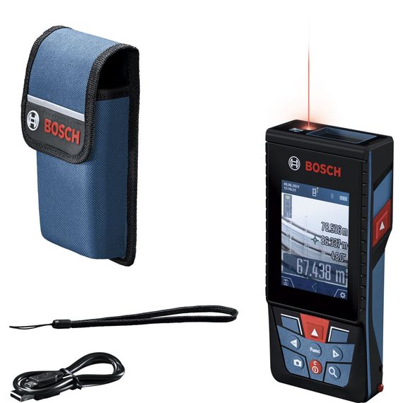 Дальномір лазерний Bosch Professional GLM 150-27 C, ±1.5 мм, 0.08-150м, 0-360 °, Bluetooth, чохол, 0.21кг (0.601.072.Z00)
