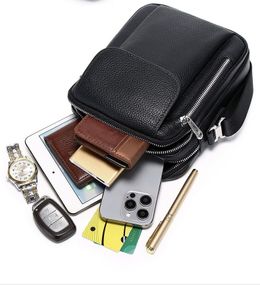 Мужская кожаная сумка-барсетка 19х24х7.5, сумочка планшет через плечо черная Bexhill BX-09164