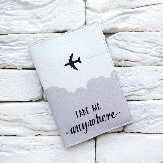 Обкладинка для паспорта Take me anywhere (сірий)