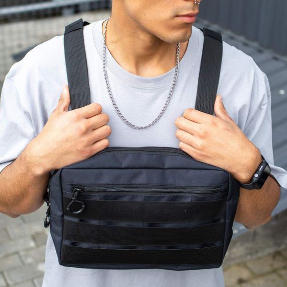 Нагрудна сумка з Cordura 1000D, розгрузка чоловіча, чорна | Зображення 1