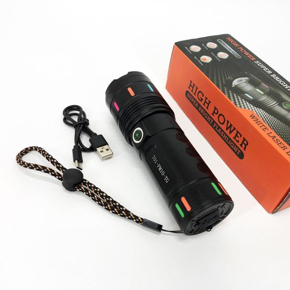 Фонарик военный 701-PM10-TG, Портативный светодиодный фонарь с USB-зарядкой, Оригинальный ручной фонарь OM-71 | Зображення 5