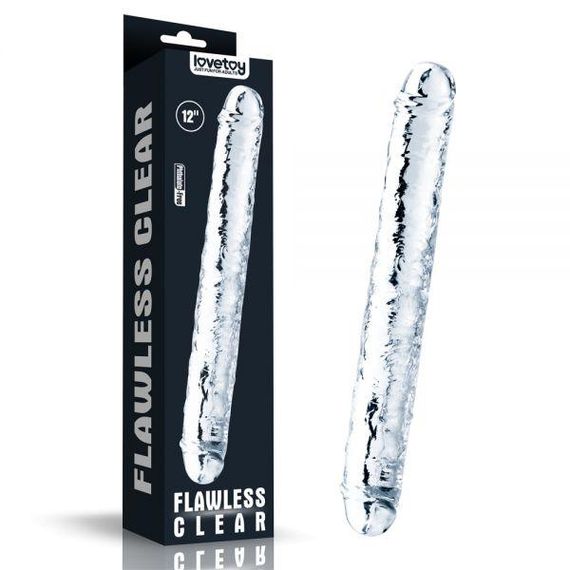 Двухконечный фаллоимитатор 12''  Flawless Clear Double Dildo, Clear sexstyle | Зображення 1