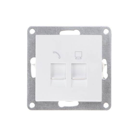 Розетка белая NB-1TF+1PC wh