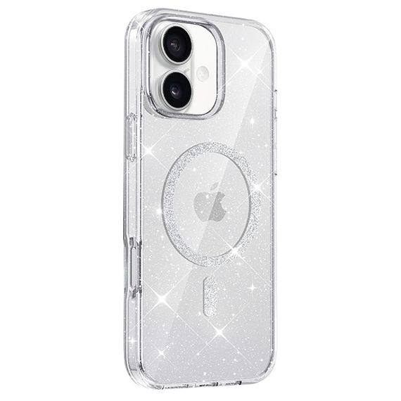 Чохол TPU Eclipse Sparkle (MagFit) для Apple iPhone 16 (6.1") Clear | Зображення 1