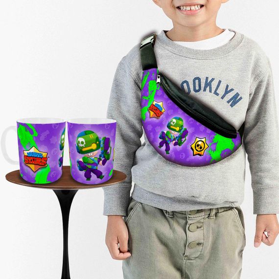 Набір: дитяча сумка-бананка+кружка Блавл Старс  32х15см, бананка для хлопчика через плече на подарунок (00894)