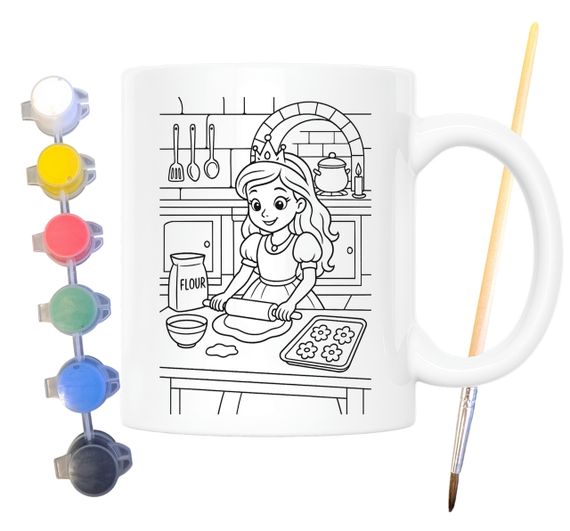 Набор для творчества кружка раскраска Принцесса 330 мл белая (КР0130)