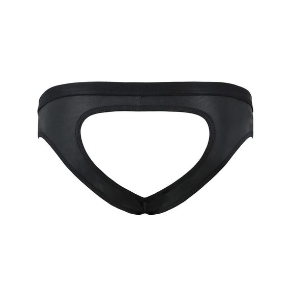 Чоловічі сліпи з вирізами Passion 041 SLIP JOE S/M, Black екошкіра, відкриті сідниці | Зображення 5
