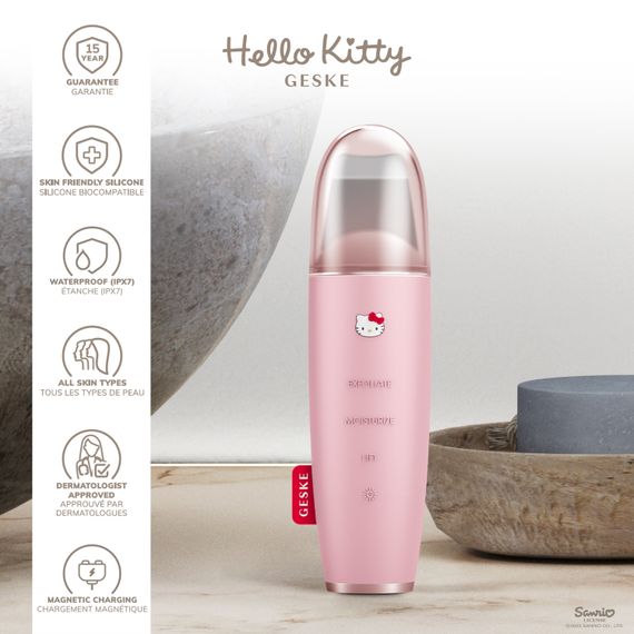 Мікрострумовий скрабер для шкіри та усунення чорних точок GESKE MicroCurrent Skin Scrubber&Blackhead Remover 9в1 Hello Kitty pink | Зображення 2