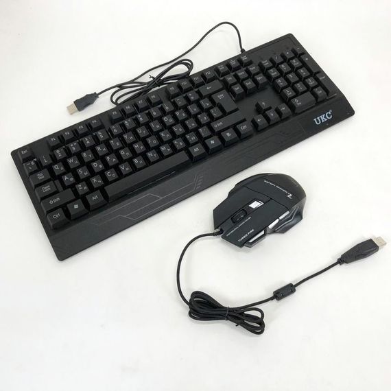 Клавиатура+мышка UKC с LED подсветкой от USB M-710, клавиатура игровая с подсветкой и мышкой IW-45 | Зображення 6
