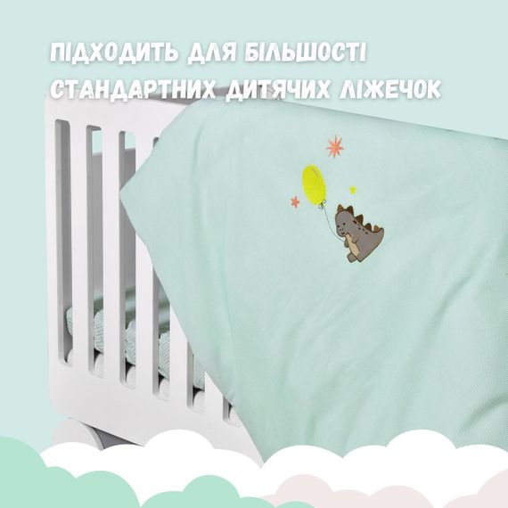 Детский комплект постельного белья в кроватку PAPAELLA с вышивкой, хлопок мята (8-35772*002) | Зображення 6