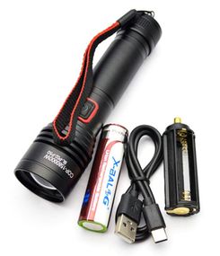 Мощный фонарь ручной аккумуляторный X-Balog BL-P02-P50 сверхъяркий фонарик 18650 Зум ZOOM P50 Type-C