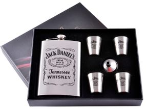 Подарунковий набір 6в1 фляга, 4 чарки, лійка 'Jack Daniels' DJH-0116