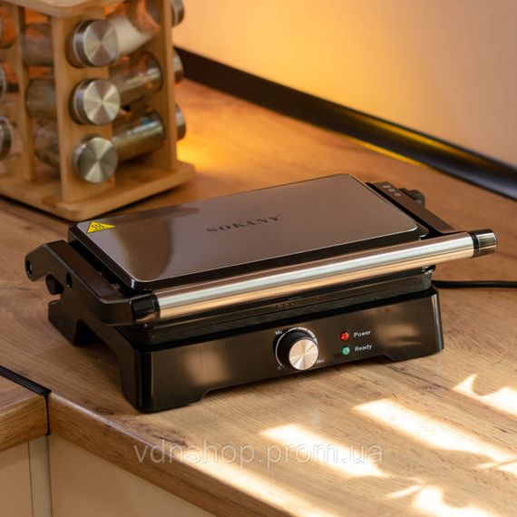 Електрогриль притискний з антипригарним покриттям 1500 Вт Sokany SK-08026 | Зображення 8