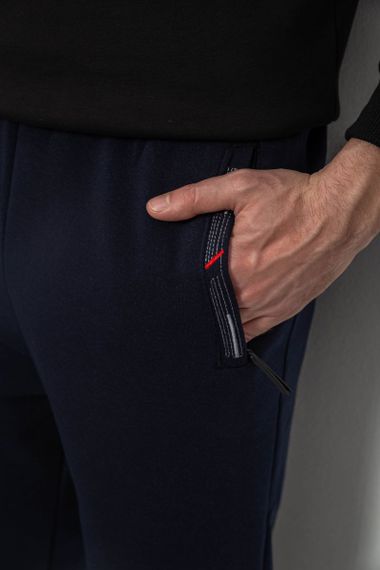 Спортивные штаны мужские на флисе, цвет синий, 244R41558 | Зображення 4