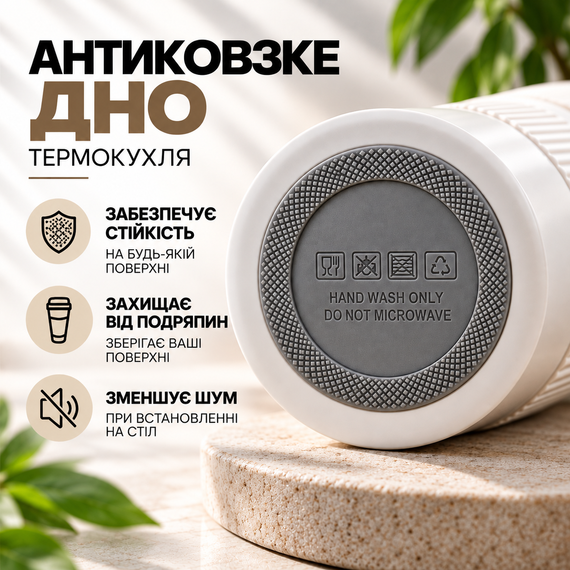 Термокухоль 650 мл із соломинкою та чайним інфузором, білий з чорним, без BPA — JUST TO BE DIFFERENT | Зображення 5