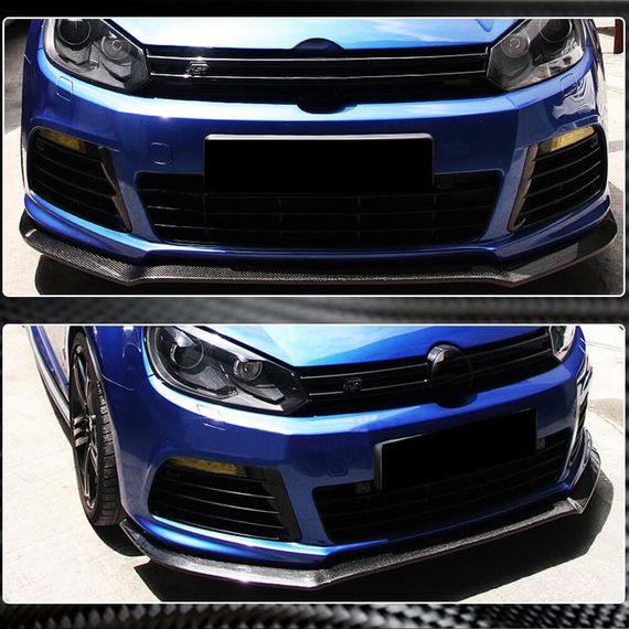 Накладка на передній бампер Lip V1 (для R HB 2010-2013, Карбон) для Volkswagen Golf 6 рр | Зображення 2