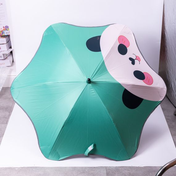 Парасолька дитяча механічна елегантна з принтом міцна надійна з поліестеру діаметр 90 см Зелений HP-23-13GR