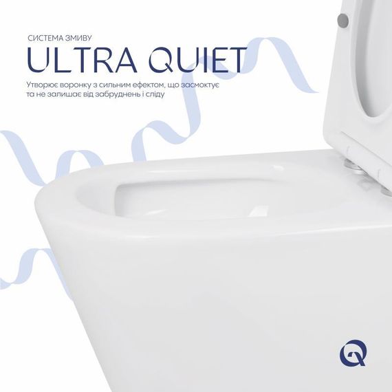 Унитаз напольный Qtap Swan Ultra Quiet с сиденьем Soft-close 640x360x835 мм QT16222182TW White | Зображення 5