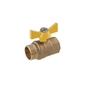 Кран кульовий STA 3/4" ВЗ PN30 жовтий метелик, латунний