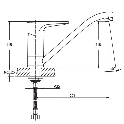 Змішувач для кухні Haiba OPUS 555 HB0335 | Зображення 1