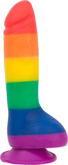 Райдужний фалоімітатор ADDICTION - JUSTIN - 8 "- RAINBOW, 20,3 см, силікон, вібропуля в подарунок Sex Aura | Зображення 1