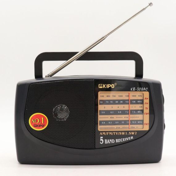 Радіоприймач на батарейках та від мережі KIPO KB-308AC / Портативне радіо з антеною / Акумуляторне FM радіо | Зображення 2