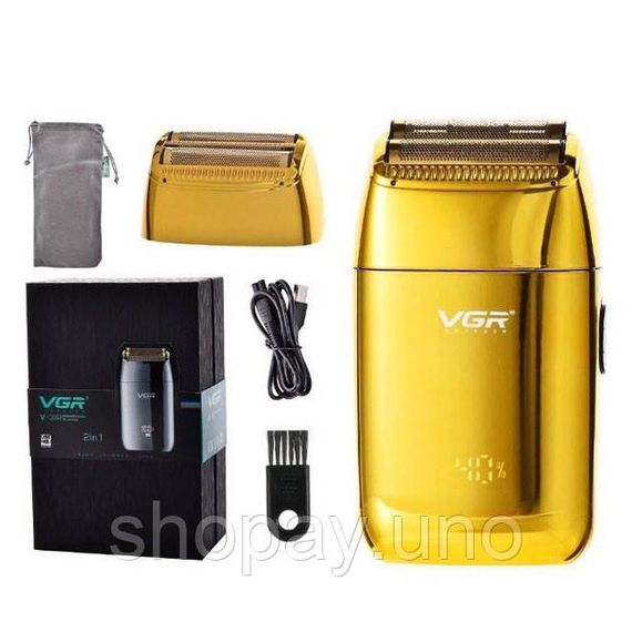 Акумуляторна бритва для гоління голови VGR V-399 GOLD, Бритва портативна акумуляторна WY-64 | Зображення 2